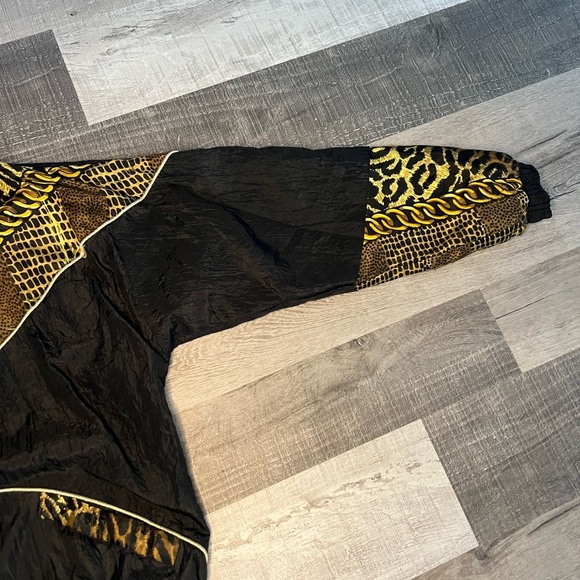 Lauren Brooke Black & Gold Animal Print Chain Style Vintage Jacket Size Small - Picture 5 of 6